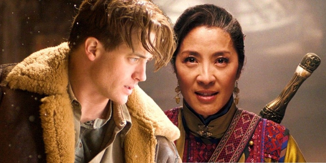Tras 14 años, el emotivo reencuentro de Brendan Fraser y Michelle Yeoh