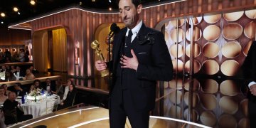 La emoción de Adrien Brody en su discurso en los Golden Globes