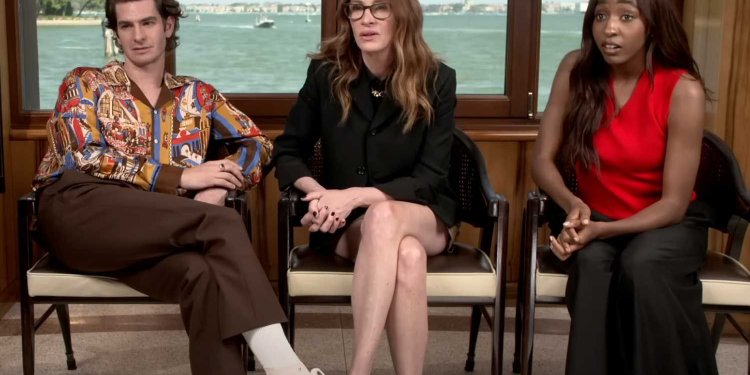 La tensa entrevista a Julia Roberts, Andrew Garfield y Ayo Edebiri que se volvió viral y la reacción de la periodista tras la polémica